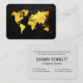 Kaart van de wereld (goud) visitekaartje (Voorkant / Achterkant)
