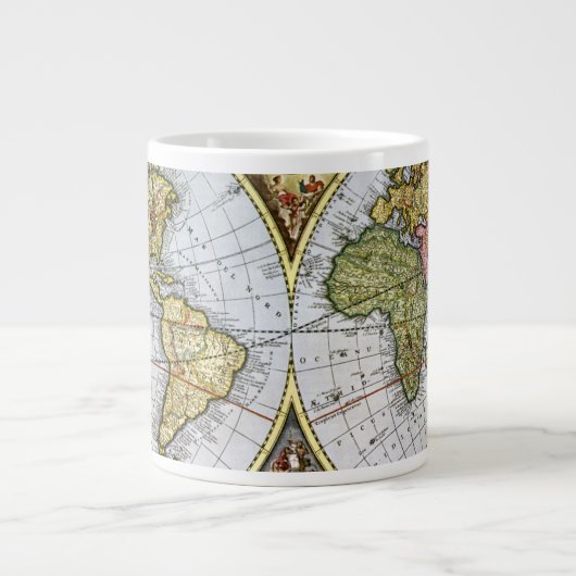 Kaart van de wereld grote koffiekop (Voorkant)