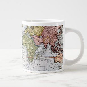 Kaart van de wereld grote koffiekop