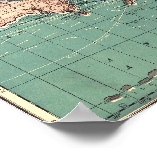 Kaart van de wereld in 1919-1921 poster (Hoek)