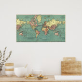 Kaart van de wereld in 1919-1921 poster (Keuken)