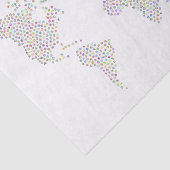Kaart van de wereld in kleurrijke sterren tissuepapier (Detail)