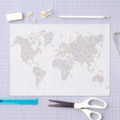 Kaart van de wereld in kleurrijke sterren tissuepapier (Craft)