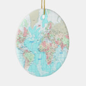 Kaart van de wereld keramisch ornament (Rechts)