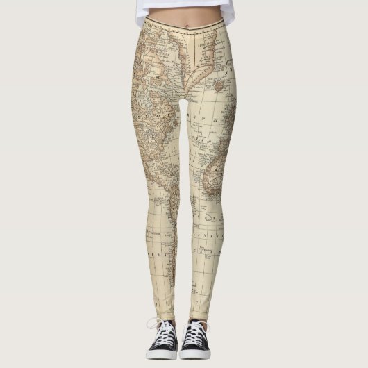 Kaart van de wereld leggings (Voorkant)