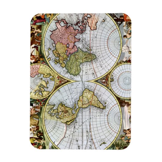 Kaart van de wereld magneet (Verticaal)