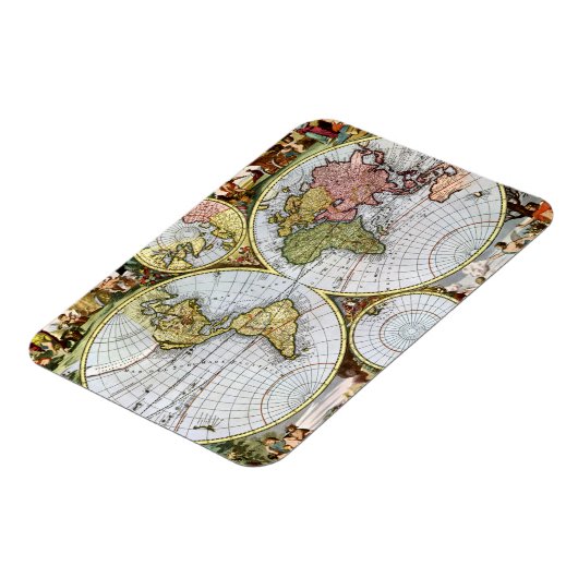 Kaart van de wereld magneet (Linkerzijde)