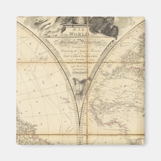 Kaart van de wereld magneet (Voorkant)
