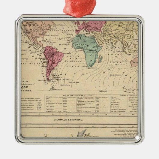 Kaart van de wereld metalen ornament (Voorkant)