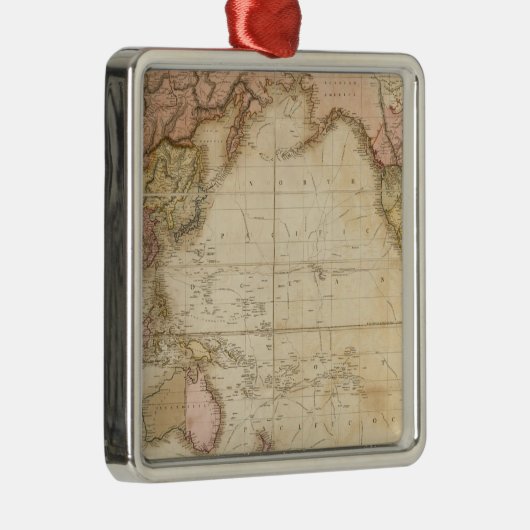 Kaart van de wereld metalen ornament (Rechts)