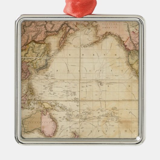 Kaart van de wereld metalen ornament (Voorkant)