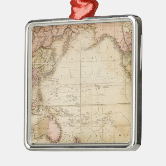 Kaart van de wereld metalen ornament (Links)