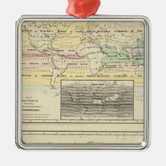 Kaart van de wereld metalen ornament (Voorkant)