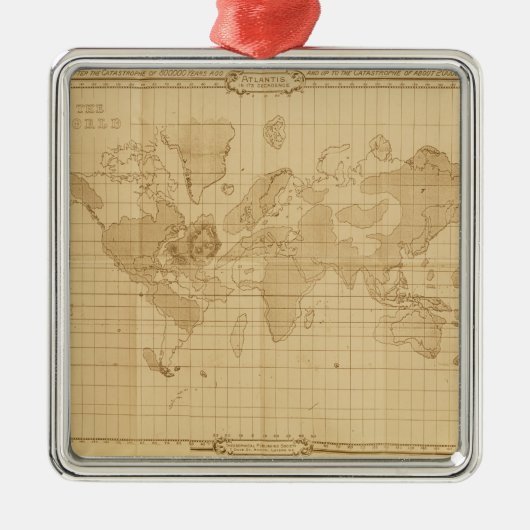 Kaart van de wereld metalen ornament (Voorkant)