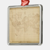 Kaart van de wereld metalen ornament (Links)