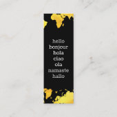 Kaart van de wereld mini visitekaartje (Voorkant)