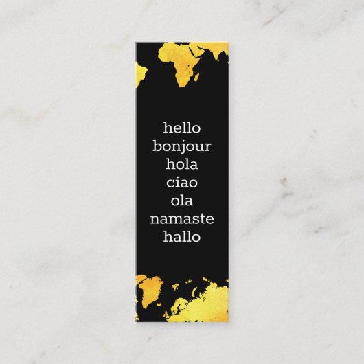 Kaart van de wereld mini visitekaartje (Voorkant)