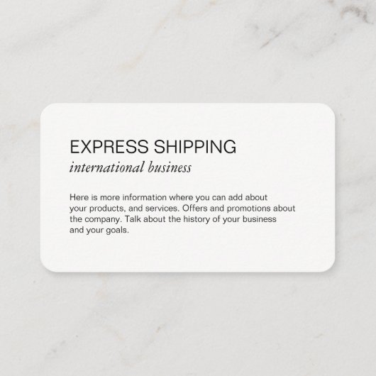 Kaart van de wereld / Monogram Visitekaartje (Achterkant)