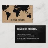 Kaart van de wereld | Naturel Visitekaartje (Voorkant / Achterkant)