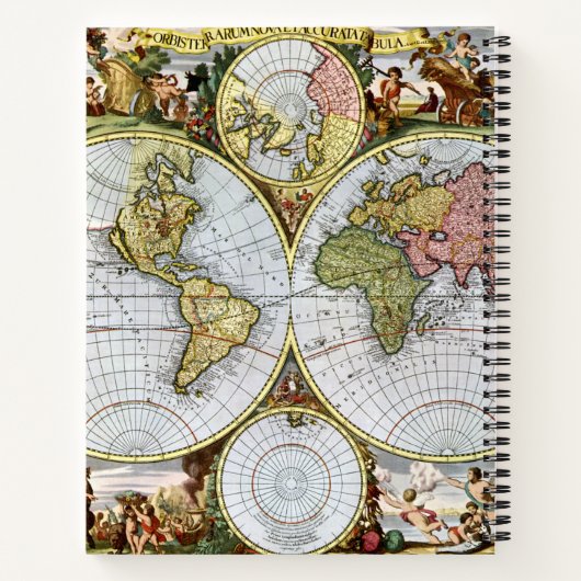 Kaart van de wereld notitieboek (Achterkant)