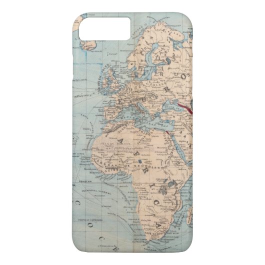 Kaart van de wereld op de prognose van Mercator Case-Mate iPhone Case (Achterkant)