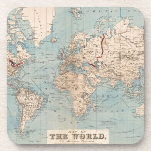 Kaart van de wereld op de prognose van Mercator Drankjes Onderzetter