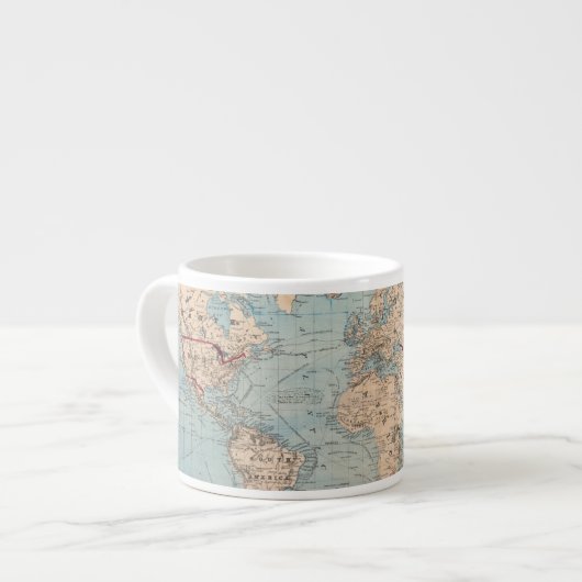 Kaart van de wereld op de prognose van Mercator Espresso Kop (Links)