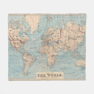 Kaart van de wereld op de prognose van Mercator Fleece Deken