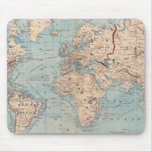Kaart van de wereld op de prognose van Mercator Muismat