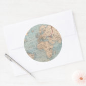 Kaart van de wereld op de prognose van Mercator Ronde Sticker (Envelop)