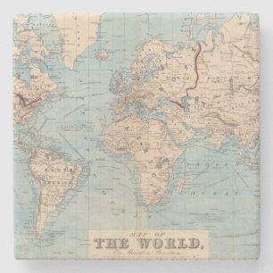 Kaart van de wereld op de prognose van Mercator Stenen Onderzetter