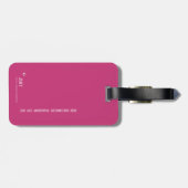 kaart van de wereld op roze bagagelabel (Achterkant horizontaal)