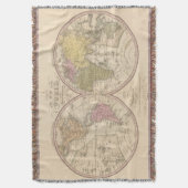 Kaart van de wereld over de mondiale projectie deken (Voorkant Verticaal)