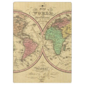 Kaart van de wereld over de mondiale projectie klembord (Achterkant)