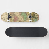 Kaart van de wereld over de mondiale projectie skateboard (Horizontaal)