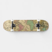 Kaart van de wereld over de mondiale projectie skateboard (Horizontaal)
