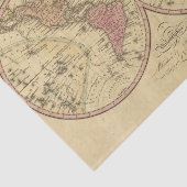 Kaart van de wereld over de mondiale projectie tissuepapier (Detail)