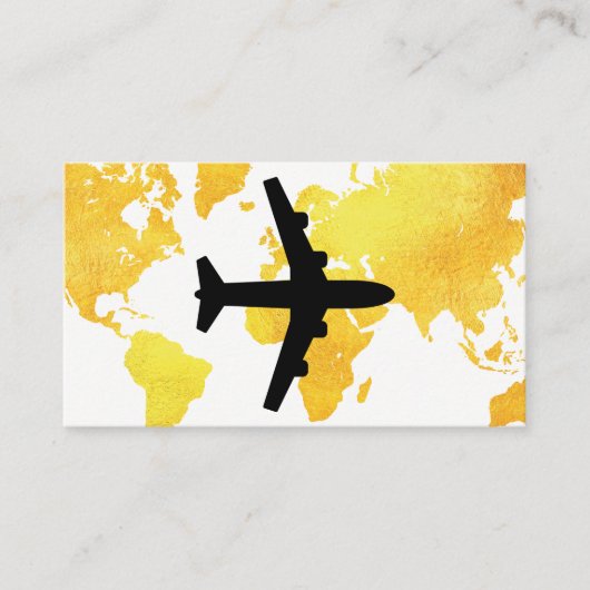 Kaart van de wereld | Plane Visitekaartje (Voorkant)