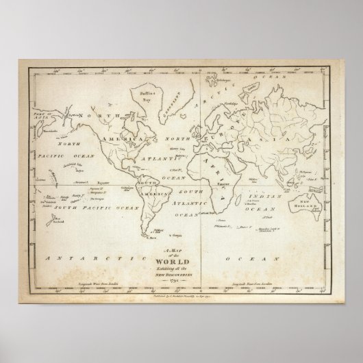 Kaart van de wereld poster (Voorkant)