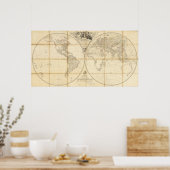 Kaart van de wereld poster (Keuken)