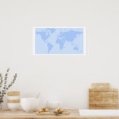 Kaart van de wereld poster (Keuken)
