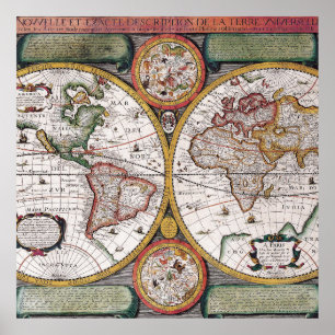  kaart van de wereld poster