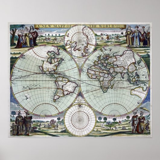 Kaart van de wereld poster (Voorkant)