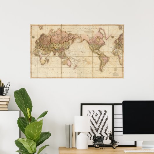 Kaart van de wereld poster (Thuiskantoor)