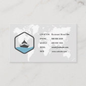 Kaart van de Wereld/Scheepsvisserij-Logo Visitekaartje (Voorkant)