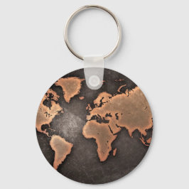 Kaart van de wereld sleutelhanger