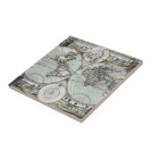 Kaart van de wereld tegeltje (Zijkant)