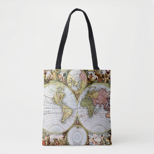 Kaart van de wereld tote bag (Voorkant)