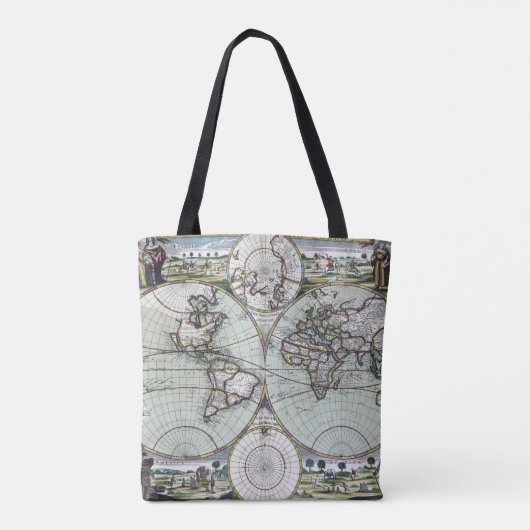 Kaart van de wereld tote bag (Achterkant)