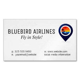 Kaart van de Wereld   Tropisch Eiland Magnetisch Visitekaartje